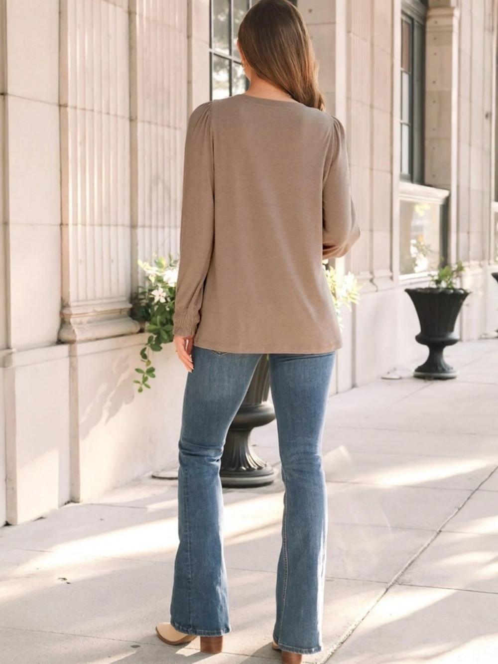 SUNBS Women's Long Sleeve Pleated Shirts - Picture 3 of 7